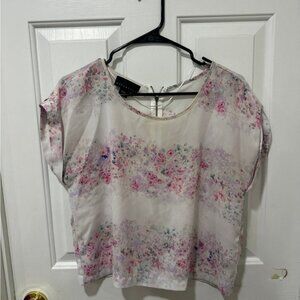 Attention Floral Women's Top - Pink and White